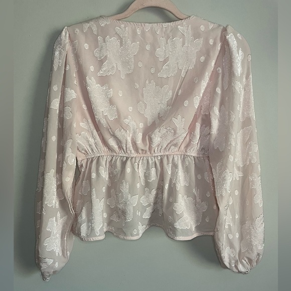 Francesca’s Christina Jacquard Tie Front Blouse - Picture 9 of 13